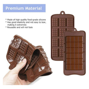 Pack X4 Moldes De Chocolate Barra + Molde Chocolate Barrita