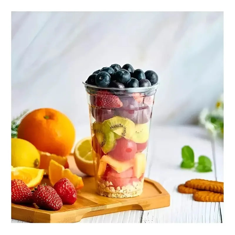 100 Vaso Desechable Plastico Vaso 16oz Vasos Plasticos 500ml Desechables Vasos Para Bebidas Juego De Vasos Descartables... Transparente 16.9 Oz 500ml