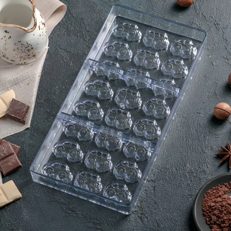 Moldes Policarbonato Molde Para Chocolate Molde Autos 24 Cav Transparente / Molde Policarbonato Autos 24 Cav