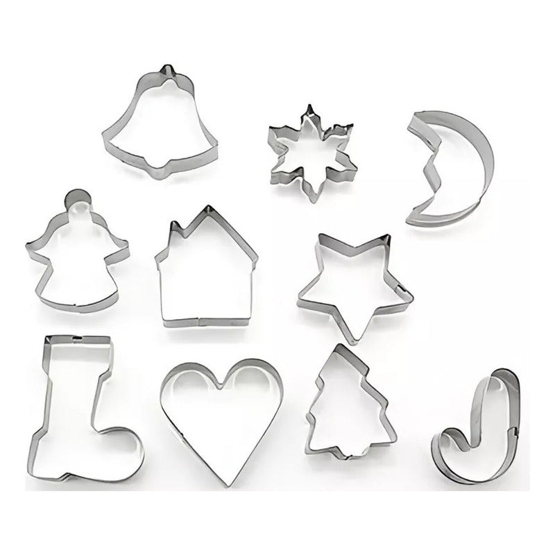 10 Cortadores De Galletas Navidad Cortador Galletas Navidad Gris