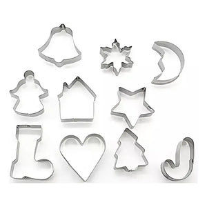 10 Cortadores De Galletas Navidad Cortador Galletas Navidad Gris Claro