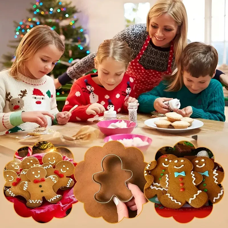 Cortadores De Galletas De Jengibre De Acero Para Navidad  Pack De 5 Unidades