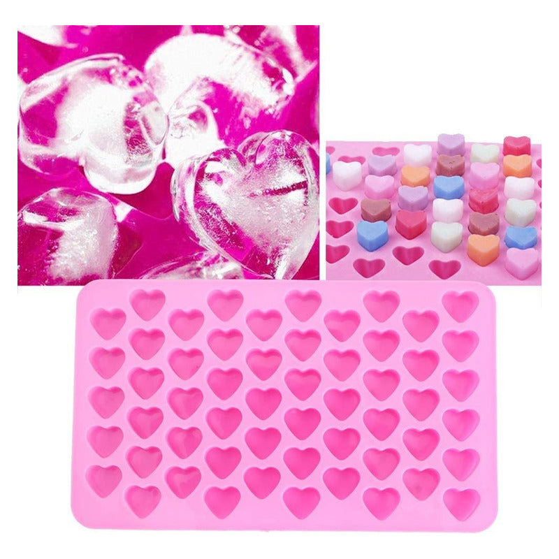 Molde Silicona Moldes Silicona Reposteria Gomita 55 Corazon Rosa
