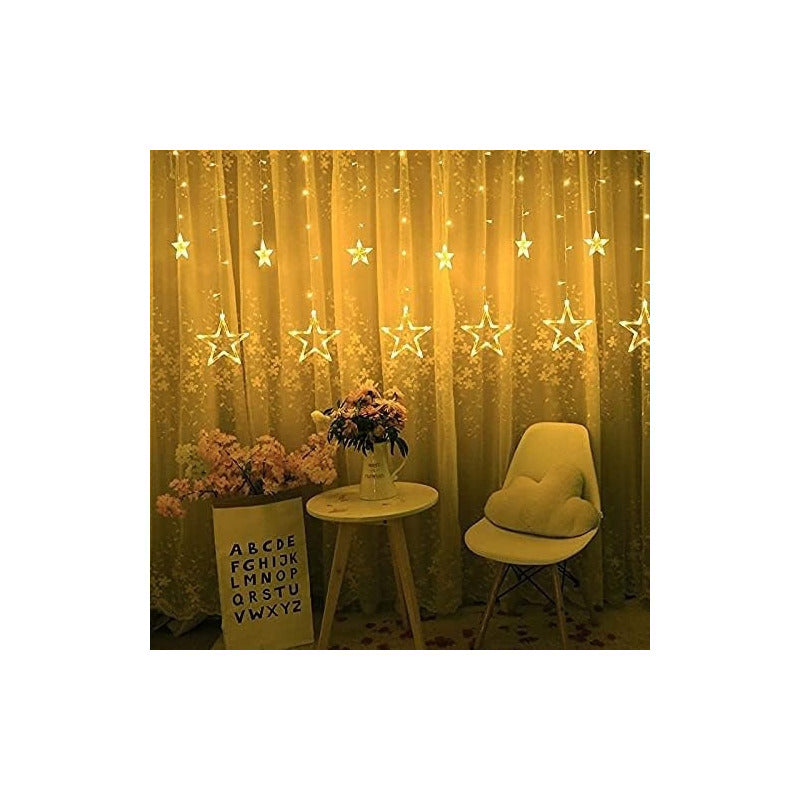 2 Luces Navideñas Cascadas Estrella Luces Cascadas Calida 3m Amarillo 3014