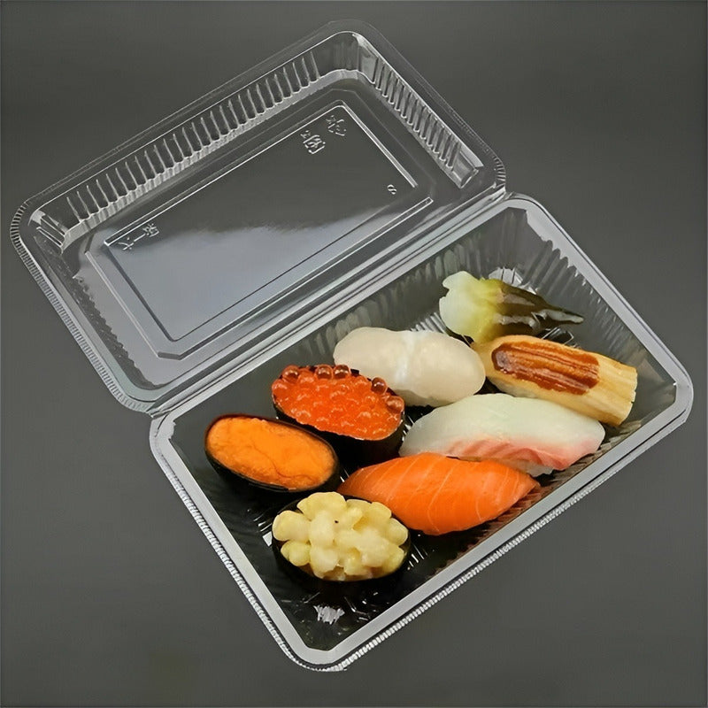 140 Bandejas Plastica Para Sushi Envase Transparente 3 Rolls Transparente/ Envase Para Sushi 3 Rolls