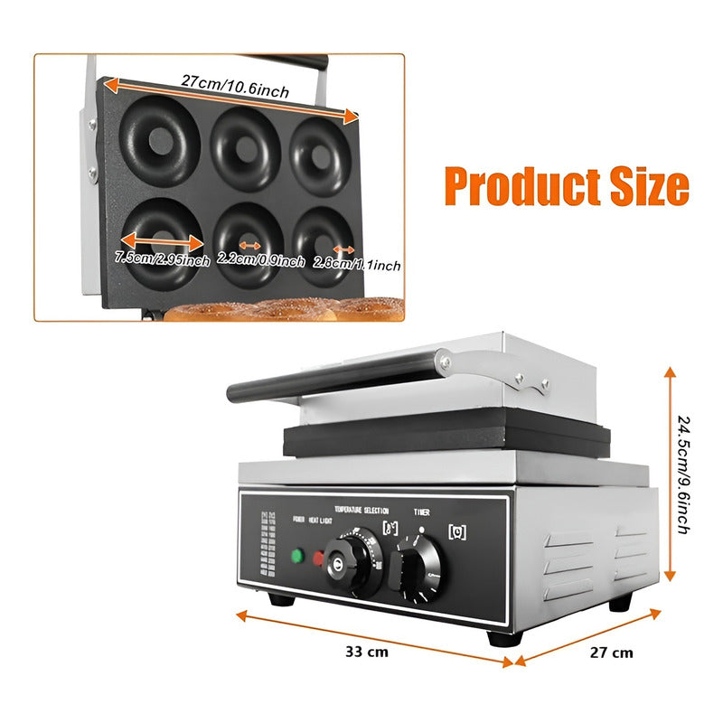 Maquina Mini Donuts Maquina De Donuts Maquina 6 Donas 1550w Plateado