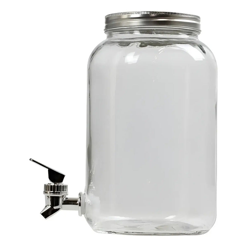 Dispensador De Bebidas Con Atril Jarro De Vidrio Jarros 6l Color Transparente / Dispensador Liso Con Atril 6l