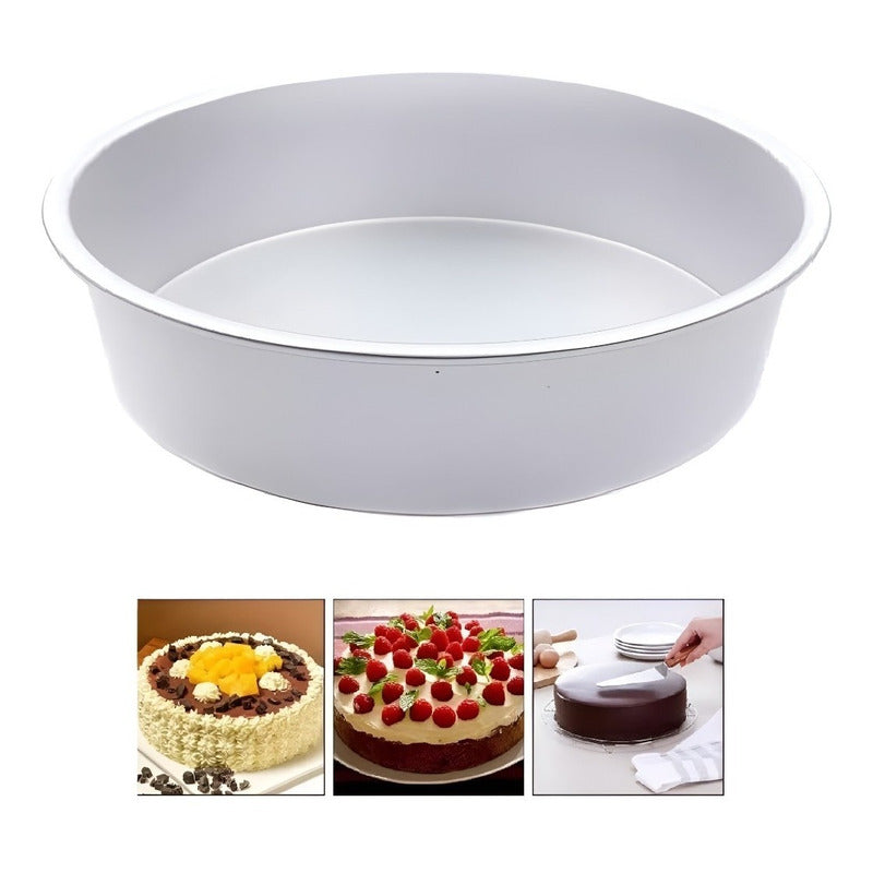 Moldes De Aluminio Para Tortas Molde Queque Molde Torta 24cm Gris Fijo 24cm