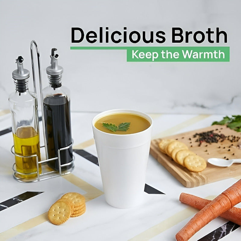 25 Vasos Desechables Plumavit Termico Vaso Cafe 10oz 296ml Blanco 8983