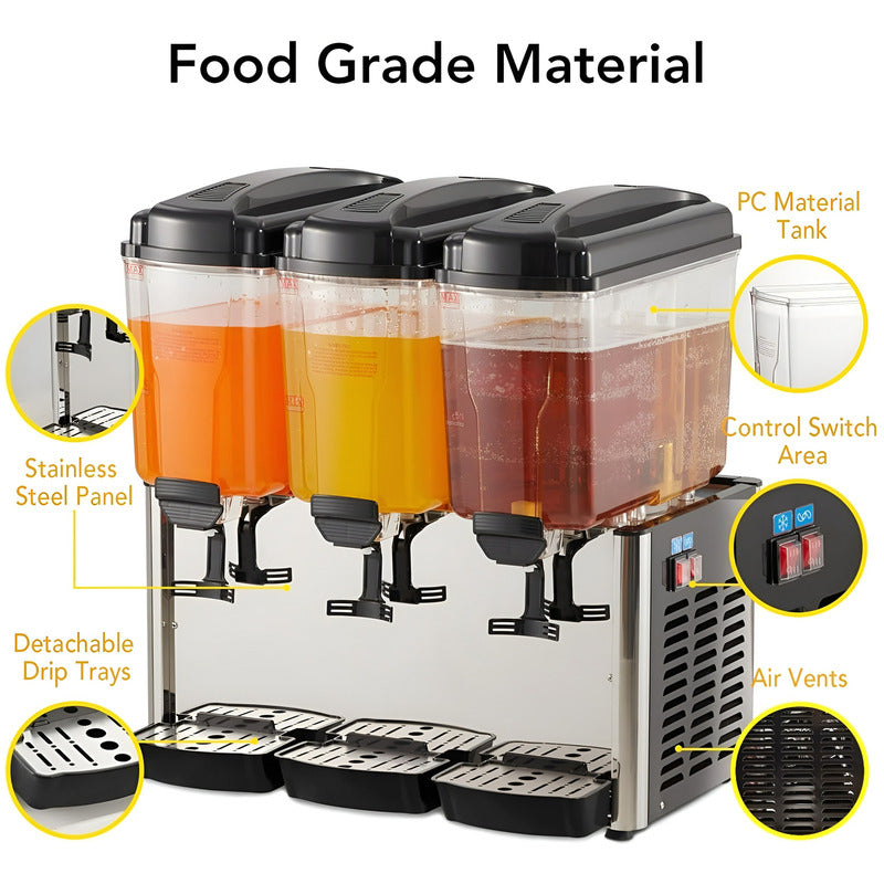 Dispensadores De Bebidas Frias Dispensador Electrico 3x18l Negro