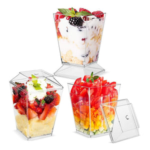 20 Vasos Para Postres Set De Vasos Shot Postres C/tapa 110ml