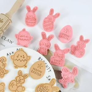 X4 Cortadores Galletas Conejo De Pascua Moldes Galleta Conejos Huevos Pascua Moldes Articulos De Reposteria Pasteleriacl Set De Reposteria 8pcs