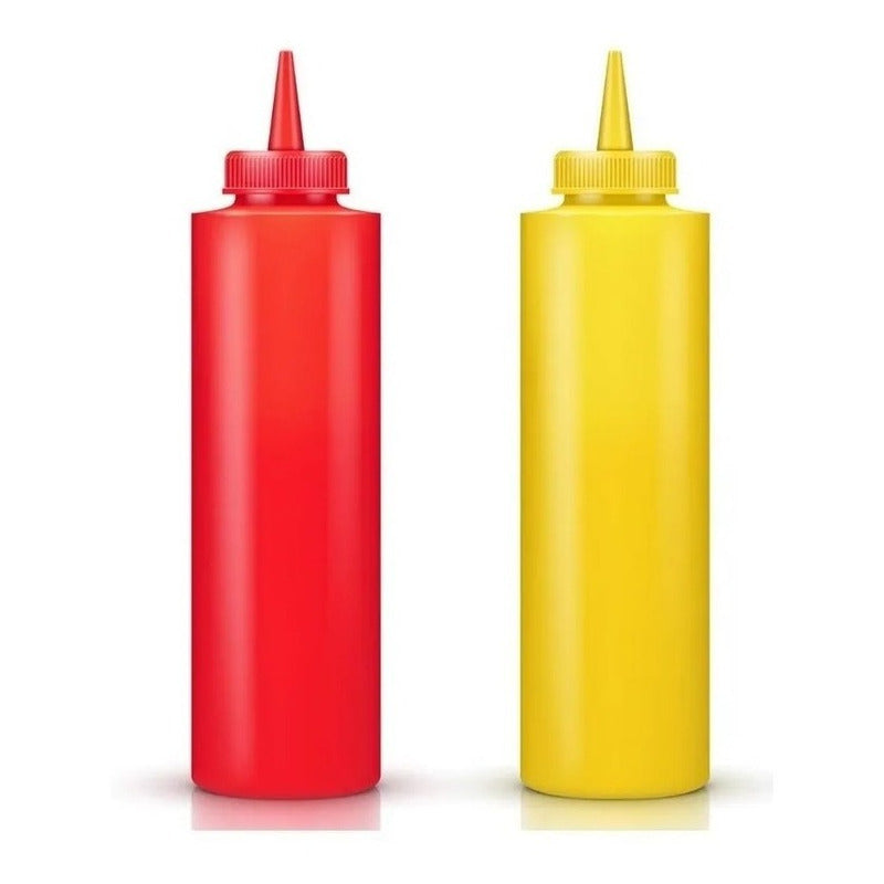 Set De 2 Dispensadores Para Salsa Pote De Salsas Dispensador Amarillo/rojo 8022