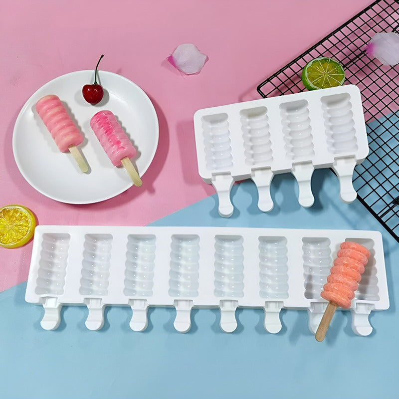 Molde Helado Silicona Molde Helados Moldes Paletas Espiral Blanco