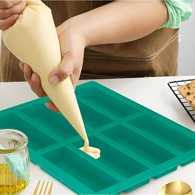 4 Moldes Para Chocolate Molde Silicona Reposteria Barra 8cav Multicolor