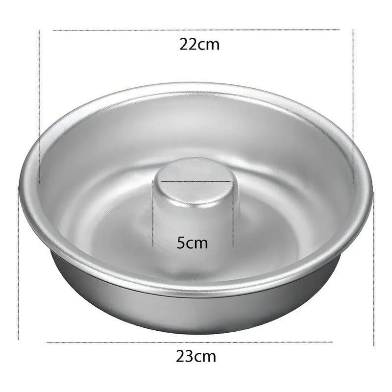 Molde Aluminio Flanera 22cm Flanes Molde 22cm Roscones Flaneras Molde Torta Queque Ponque Fijo 22cm Molde Queque Redondo... Gris