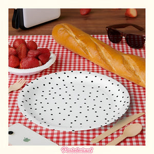 10 Platos De Papel Platos Desechables Platos Cumpleaños 23cm Blanco