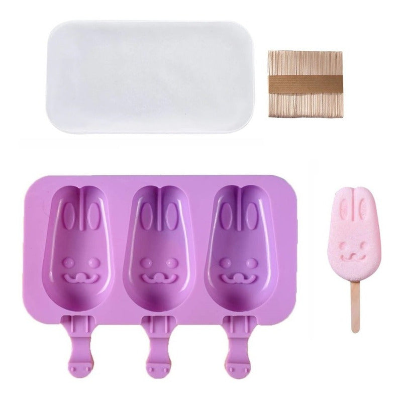 Moldes De Silicona Para Helados Molde Paletas Helado Conejo - Multicolor