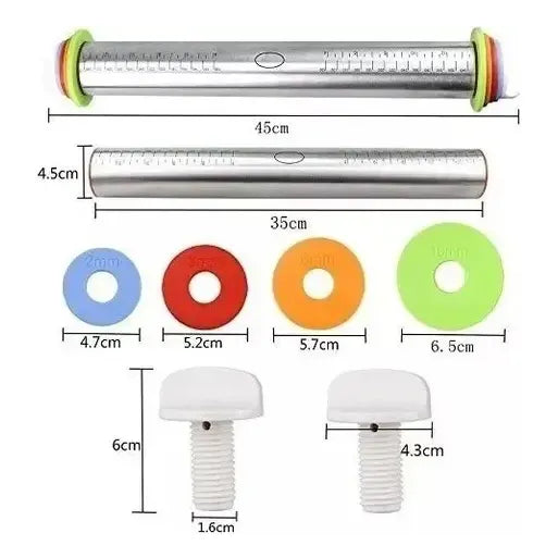 Uslero Acero Inoxidable Uslero Ajustable Uslero De Fondant 45cm Rodillo Ajustable Molde Para Amasar Molde Usleros... Verde Claro