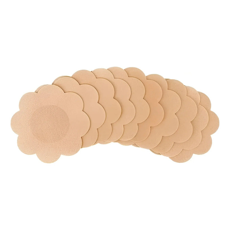 Pack X20 Cubre Pezón Pezoneras Parches Pezoneras Adhesivas Beige Flor Unica