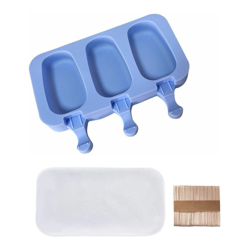 Moldes De Silicona Para Helados Molde Paletas Helado 3 Cavid Multicolor