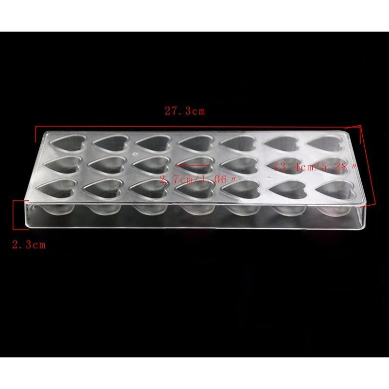 Pack X2 Molde Chocolate Molde De Chocolate Acrilico Corazón Transparente