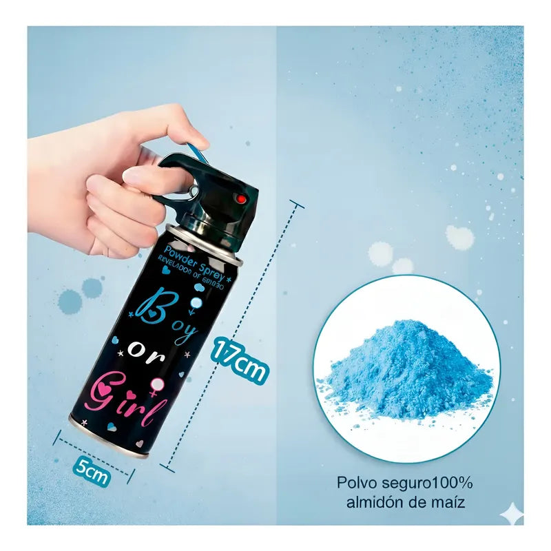 Set 4 Extintor Humo Revelacion De Genero Spray Color Cañon Azul