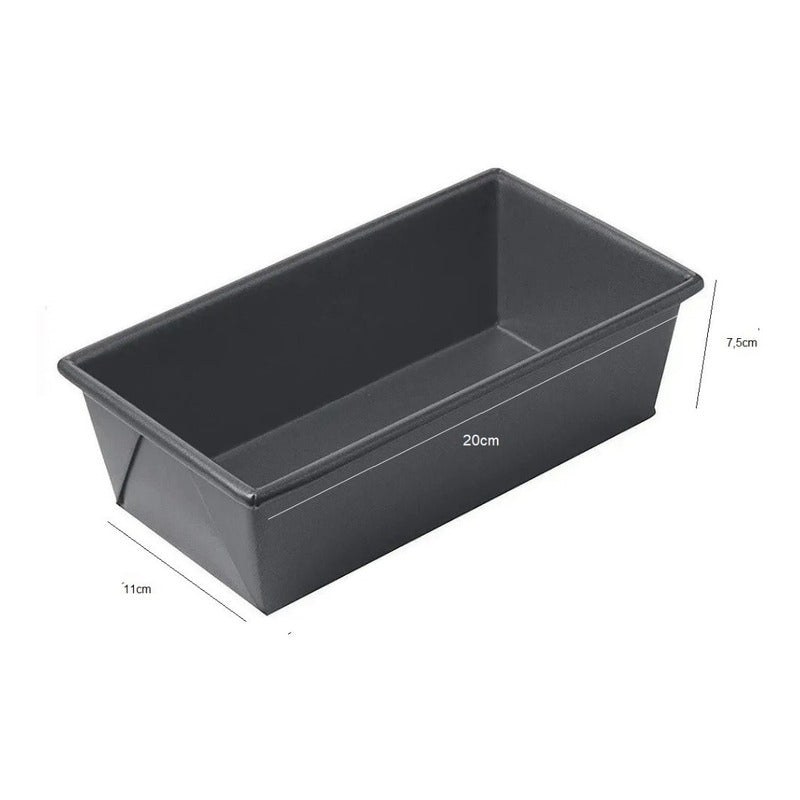 Molde Pan Molde Para Pan De Molde Rectangular Queque 20cm Gris Oscuro