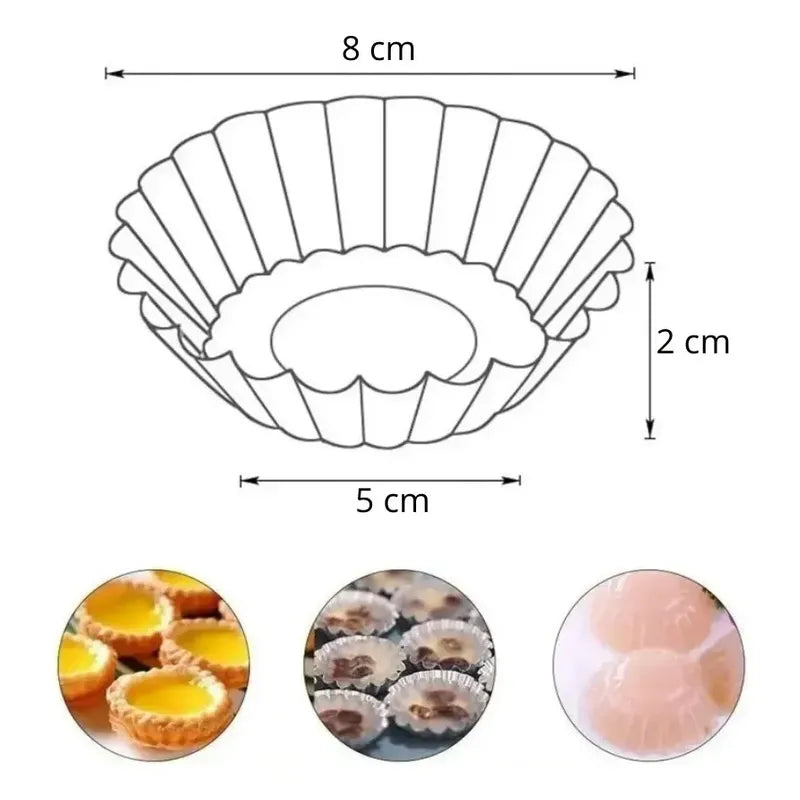 Pack 12 Molde Mini Tartaleta Tarta Moldes Para Reposteria Mini Moldes Para Hornear Moldes Para Quiche Estriados Para... Gris Oscuro