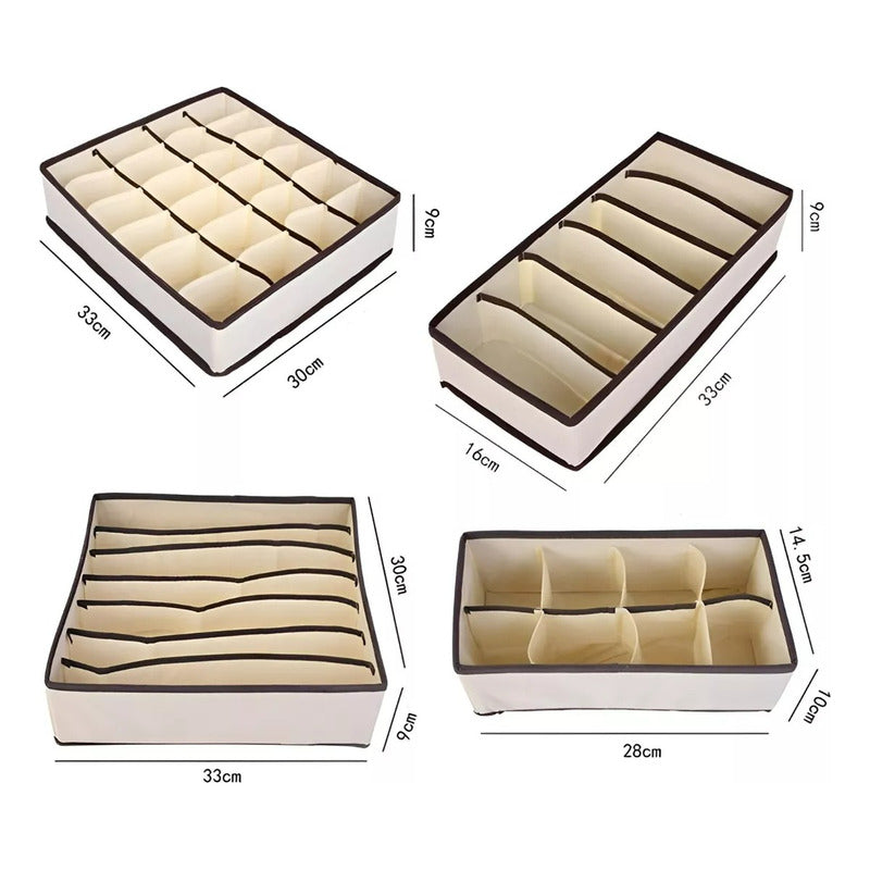Pack X4 Organizador De Ropa Interior Organizador De Cajones Al Azar 213