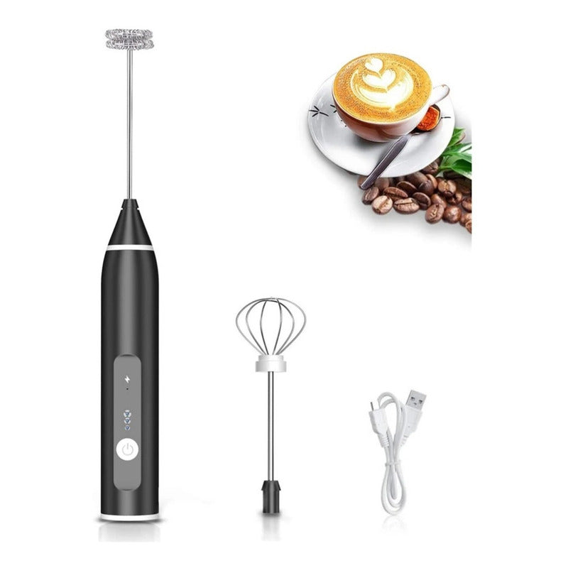Mini Batidor Eléctrico De Espuma Café Y Leche Batidor Negro