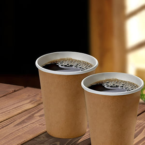 X150 Vasos Para Cafe Vaso Kraft Vaso Polipapel C/tapa 12oz