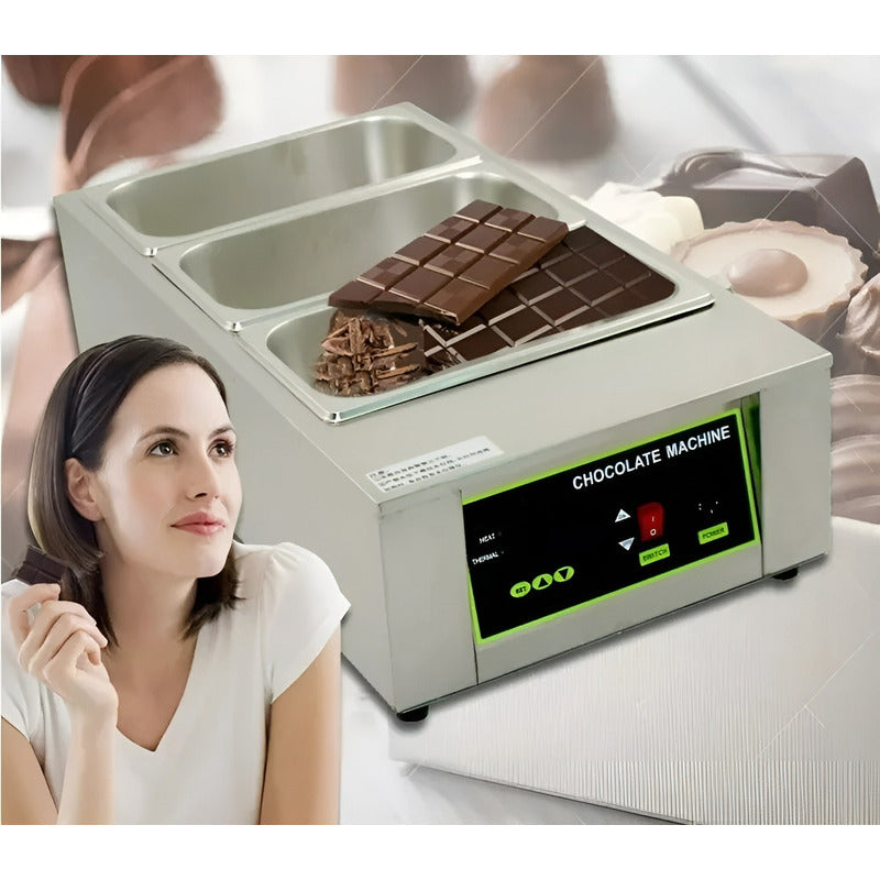 Olla Para Fundir Maquina Derretir Chocolate Olla Fondue 3cav Plateado