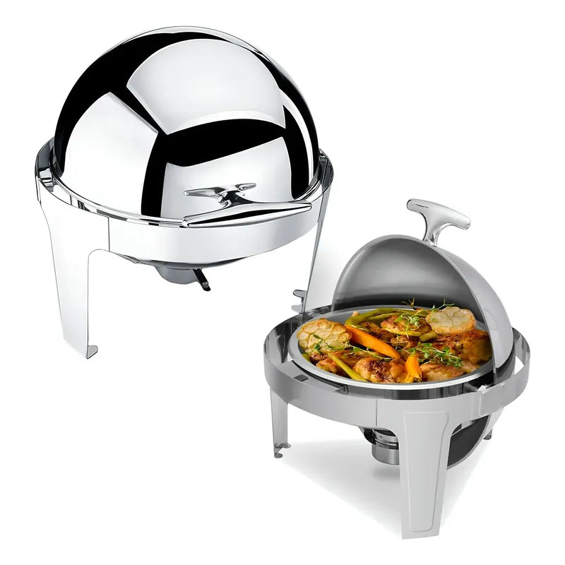Chafing Dish Chafer Bufetera Buffet Vapor Chafer Redondo 5l Plateado