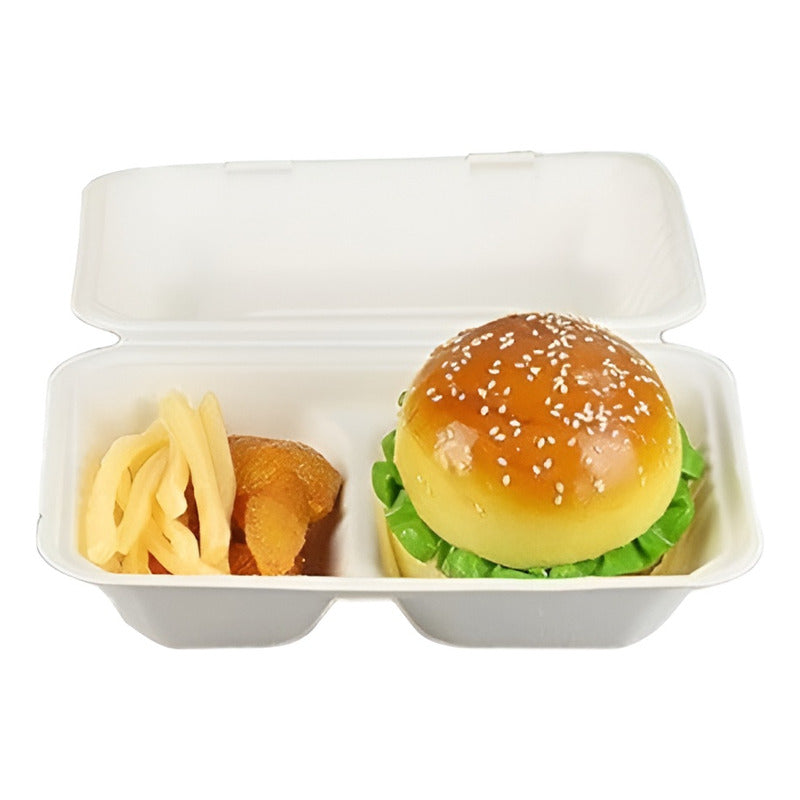 50 Bandeja Rectangular Bandeja Plumavit C/ Division Bandejas Blanco/ Envase Plumavit Con Division 296