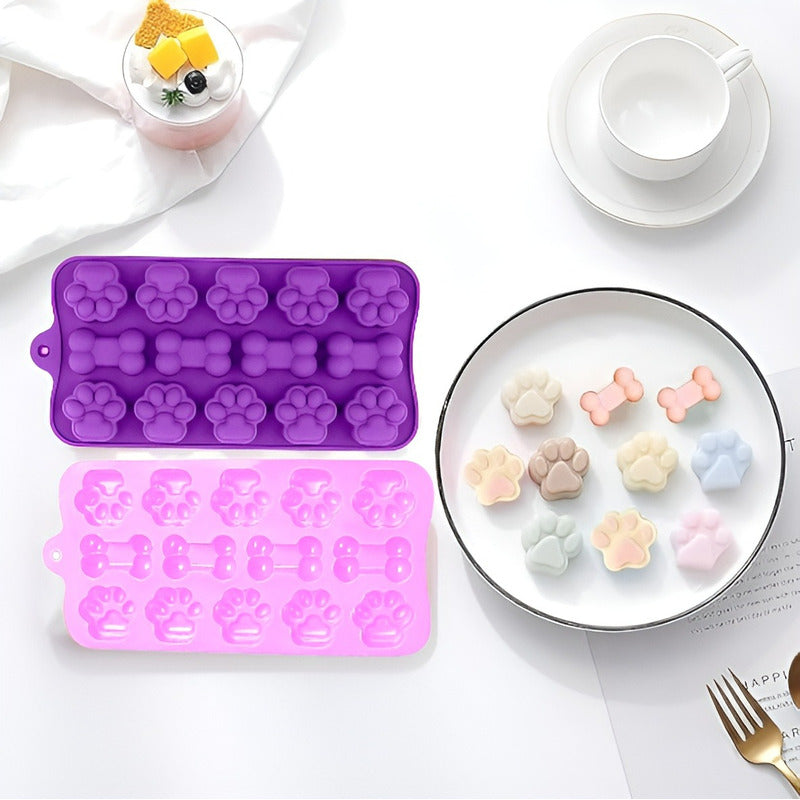 Set 4 Moldes Reposteria Molde Silicona Molde Helados Mascota Multicolor/ Moldes De Chocolate / Molde Mascotas