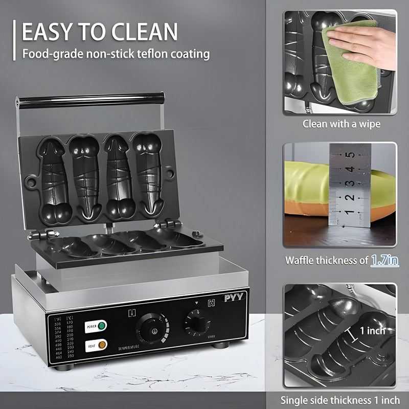 Maquina Para Waffles Wafleras Con Formas Waffle Pene 1600w Gris / Wafflera Pene