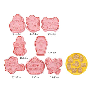 Pack X8 Molde Galleta Cortadores De Galletas De Halloween