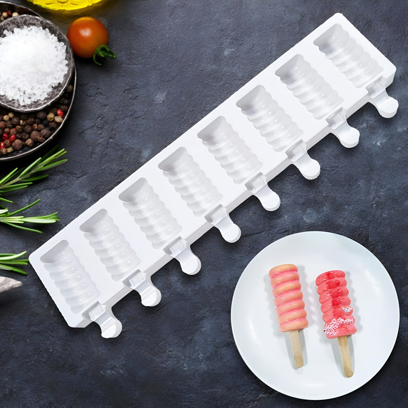 2 Molde Helados Molde Helado Silicona Moldes Paletas Espiral Blanco