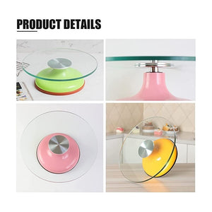 Base Giratoria Tortas Plato Giratorio Base Vidrio 30cm Rosa