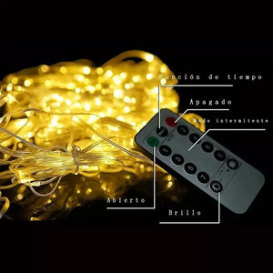 Cortina De Luces Led Cortina Luces Luces Navideñas Control Calida 0989ww Calida 0989ww