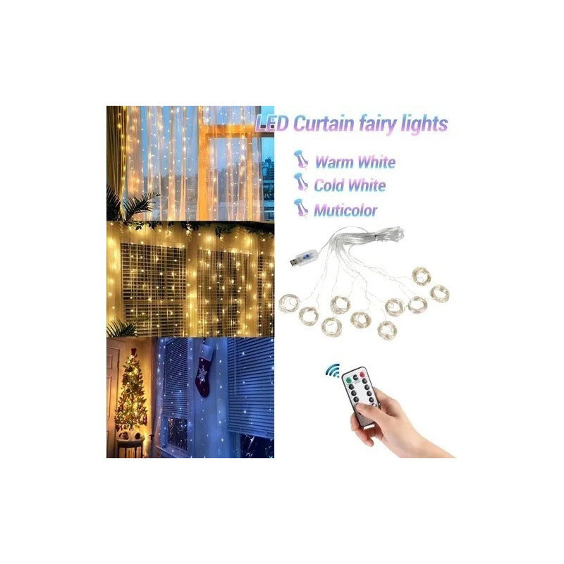 Cortina De Luces Led Cortina Luces Luces Navidad Led Control