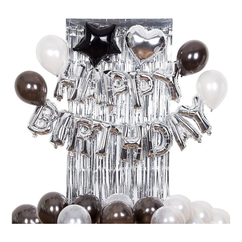 Cortina Guirnaldas Cumpleaños Guirnalda Cumpleaños Plata 2m Rectangular Plateado 101070