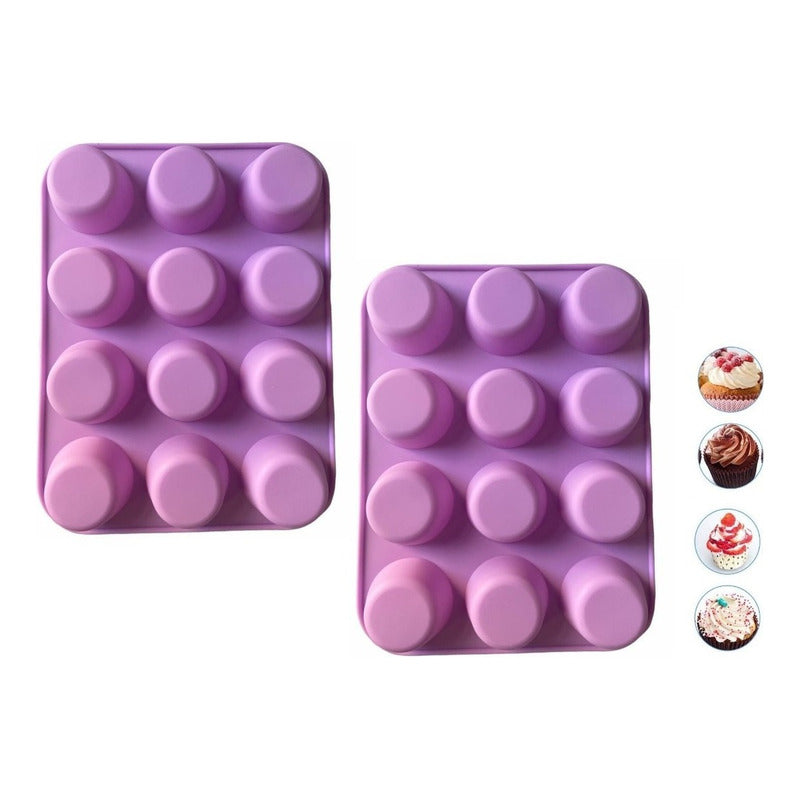 Pack X2 Molde Cupcakes Molde 12 Magdalena Molde Muffin 12 Multicolor