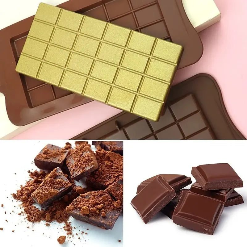 Pack 2 Moldes De Chocolate Molde Barra De Chocolate Silicona Bordó