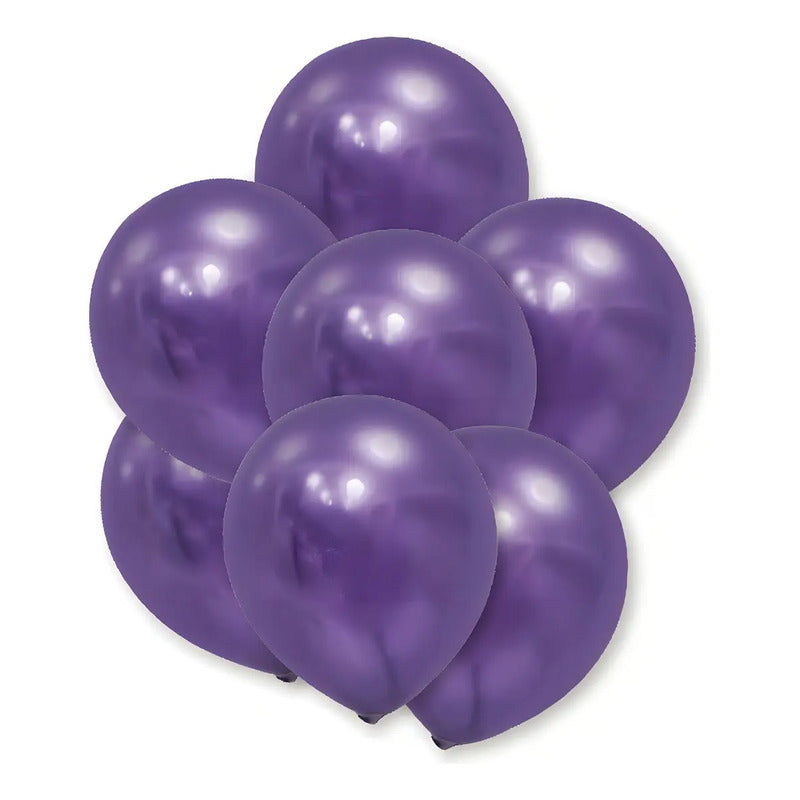 25 Set De Cumpleaños Globos Cumpleaños Globo Metalizado 0016 Color Violeta 0016