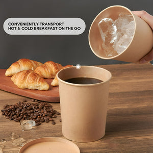 X100 Potes Contenedor De Alimentos Pote Kraft C/tapa 32oz