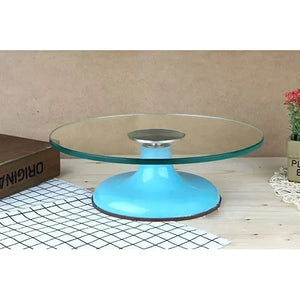 Base Giratoria Tortas Plato Giratorio Base Vidrio 30cm Azul