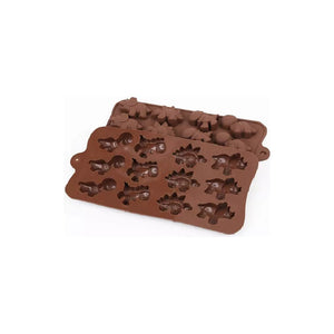 Pack X3 Moldes De Dinosaurios Para Chocolate Repostería Color Marrón Pastelería Cl