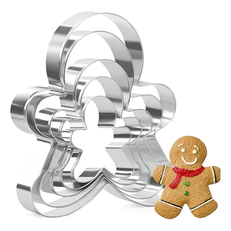Cortadores De Galletas De Jengibre De Acero Para Navidad  Pack De 5 Unidades